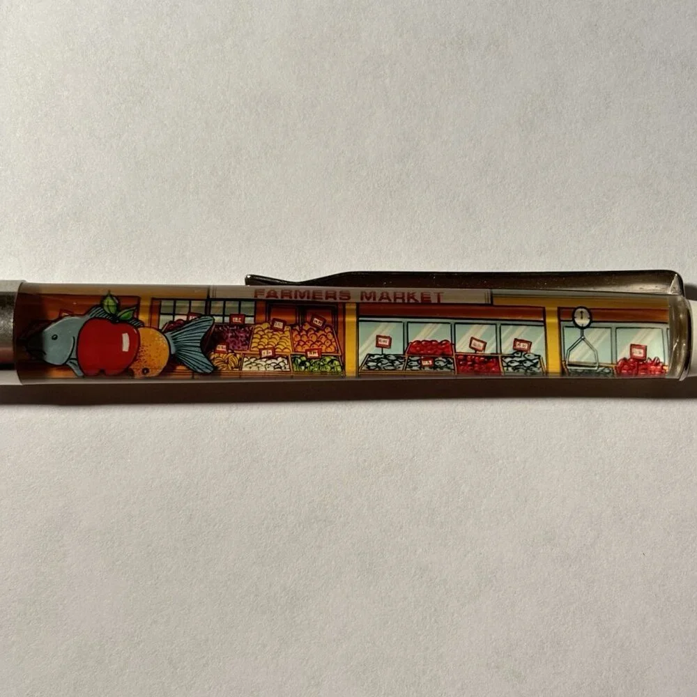 Pike Place Market Seattle Floaty Pen Fish Fruit Moves by Farmers Market Vintage
